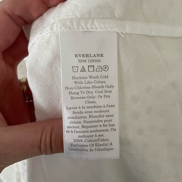 NWT New Everlane The Eyelet Smock Dress in White Size XL - Picture 8 of 10